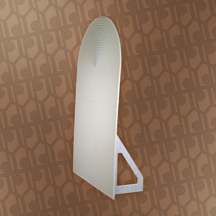 side view of rippled backdrop to see its stand in the back