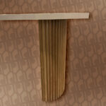 half view of white oak high gloss table