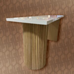 white oak high gloss table from angle view
